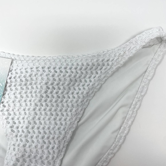 Andie X Demi Moore The Tropez Bikini Bottom In White Crochet Size Small New - Picture 3 of 10
